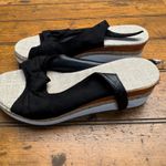 Black Wedge Sandals Espadrille Bow Detail Women Size 41 Photo 3