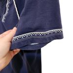 st. john's bay  Blue Short Sleeve Embroidered Boho Casual Tee Tassel T-Shirt XL Photo 3