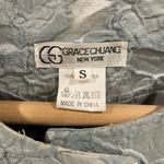 Grace Chuang floral jacquard formal blazer evening jacket pewter grey blue Gray Photo 1