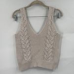 FATE. Knit Sweater Women Small Beige Cable Knit Minimalist Granolagirl Coastal Photo 0
