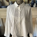 J.Crew Rhinestone White Button Down Shirt Blouse Size XL Long Sleeve New Photo 0