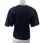 Sanctuary Women's Black Crewneck Short Puff Sleeve Tee T-shirt Blouse Top Size L Photo 1