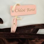 Chloe Rose NWT  Brown Velvet Self Side Tie Swim Bikini Bottom Size Medium Photo 2