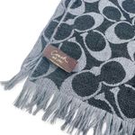 Coach Signature Scarf Reversible Gray Wool and Silk Photo 3