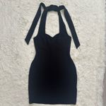 Lovers + Friends x Revolve Dress Monica Mini Bodycon Tie Neck Black Sz M NWT New Photo 2