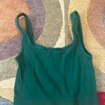 ZARA Dark Green Ribbed Seamless Very Short Crop Tank Top Size XS / S Women Photo 1