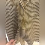Madewell  Resort Long-Sleeve Shirt Dark Olive Green Striped Size Medium Photo 8