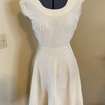 Vintage 1950s 1960s Dress / Ivory Cotton Velvet Sleeveless Dress White Size M Photo 0