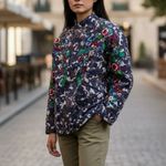 Anthropologie  Floral Embroidered Camo Jacket Size M NWT Photo 10