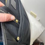 Coach  Hampton Zip Tote Bag F10695 Black Nylon Turquoise Trim Photo 8