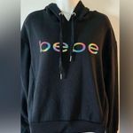 Bebe Women’s Medium hoodie Sweatshirt sequins Logo Photo 0