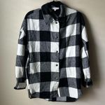 HYFVE Black And White Plaid Back Fringe Shacket Women's Sz Small Western Photo 0