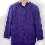 Pendleton Vintage Old Money Blazer Skirt Set size 10 Purple Virgin Wool Floral Photo 1