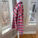 Sundance  Coral Pink Blue Plaid Woven Cotton Flannel Button Down Shirt Size Large Photo 2