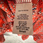 Altar'd State Altar’d State Mackenzie Red Bandana Print Tie Front Bell Sleeve Cropped Shirt S Photo 4