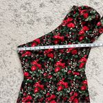 Club Monaco Red Rose Floral Velvet One Sleeve Sheath Dress Fancy Party Women’s 0 Photo 6