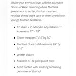 Gorjana NWT  Nova Montana Necklace, Blue Gemstone, 18K Gold Plated, Extender Photo 4