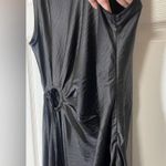 House of Harlow 1960 Women's Satin Slip Dress Circle Side Cutout in Black Sz XL Photo 7