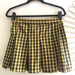 H&M NWT Yellow and black gingham plaid pleated mini skirt Photo 1