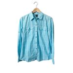 Patagonia  Blue Plaid Long Sleeve Overcast Button Down‎ Shirt Size 4 Photo 2