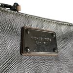 Michael Kors Jet Set Signature Silver Metallic Saffiano Wristlet Photo 4