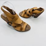 OTBT Women's Delhi Suede Leather Strappy Cone Heels Sandal Tan Size 7.5 Photo 4