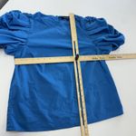 Strut & Bolt Shirt Womens Small Blue Puff Sleeve Ruched V-Neck Style 1-6774-JK Photo 4