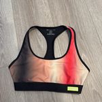 P.E NATION Momentum Sports Bra Pink Ombré Size Small Racer Back Scoop Neck Black Photo 5