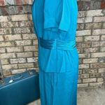 sheath dress blazer jacket embroidered collar teal green blue Size 8 Photo 9