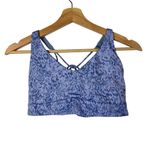 Athleta Solace Periwinkle Light Blue Leopard Print Strappy Sports Bra M Photo 1