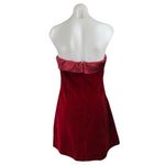 NEW Commense Red Velvet Velour Bandeau Strapless Sleeveless A Line Mini Dress L Size L Photo 1