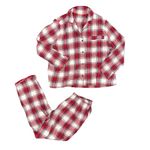 Eberjay Eberjey Gisele Flannel Long Pajamas PJ Set Tartan Plaid/Haute Red Medium Photo 1