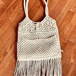Ralph Lauren Denim & Supply Cream Macramé Shoulder Bag with Fringe Photo 0