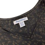 Tommy Bahama Black Gold leopard Midi Dress XS Flutter Sleeves Waist Tie Ruffle Photo 4