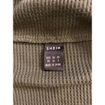 SheIn Cozy Waffle Knit Henley Pullover  XS Army Green Photo 2