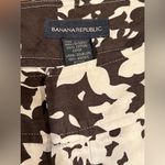 Banana Republic Cream & Brown Floral Leaves Lined Cotton Cropped Pants Size 6 Photo 2