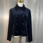 Ralph Lauren Lauren  Navy Velvet Double Breasted Peacoat Jacket Size 10 Photo 3