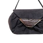 Jane August Metal Suede Convertible Evening Bag Dark Grey Gray Photo 1