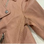 Rebecca Minkoff Wes Perforated Lambskin Leather Moto Jacket Blush Photo 6