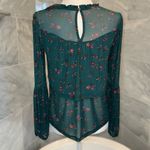 Eyeshadow  Ruffle Long Sleeve Blouse Green Floral Print Blouse Size XS NWT Photo 5