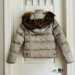 Andrew Marc Goose Down and Raccoon fur trim hood jacket coat womens size xs gold Photo 1