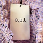 o.p.t Serenette Square Neck Smocked Gingham Midi Dress Purple Pink Size Large Photo 5