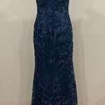 La Femme 27842 Blue Floral Lace Gown 8 Photo 4