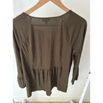 J.Jill  Dark Green Embroidered‎ Blouse Size Medium Photo 5
