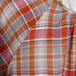 Madewell  Pink Orange Plaid Ruffle-Sleeve Popover Mini‎ Babydoll Dress Photo 4