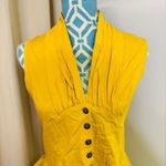 JM Collection Yellow Knee Length Dress Sleeveless High Waist Ruffle Hem Belted Shirt Dress USA Photo 1
