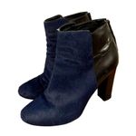 J. Crew Collection navy calf hair booties size 7.5 Blue Photo 0