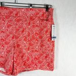 Intro Love the Fit Plus Size 24W Shorts Orange White Paisley Pull On Pocket 1518 Photo 3