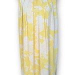 H&M  Dress Yellow White Retro Floral Pleated Top Sleeveless Open Keyhole Back Photo 0