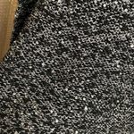 Apt. 9  Sparkly Black Silver Double Layered Sequin Long Sleeve Sweater, Large Photo 4